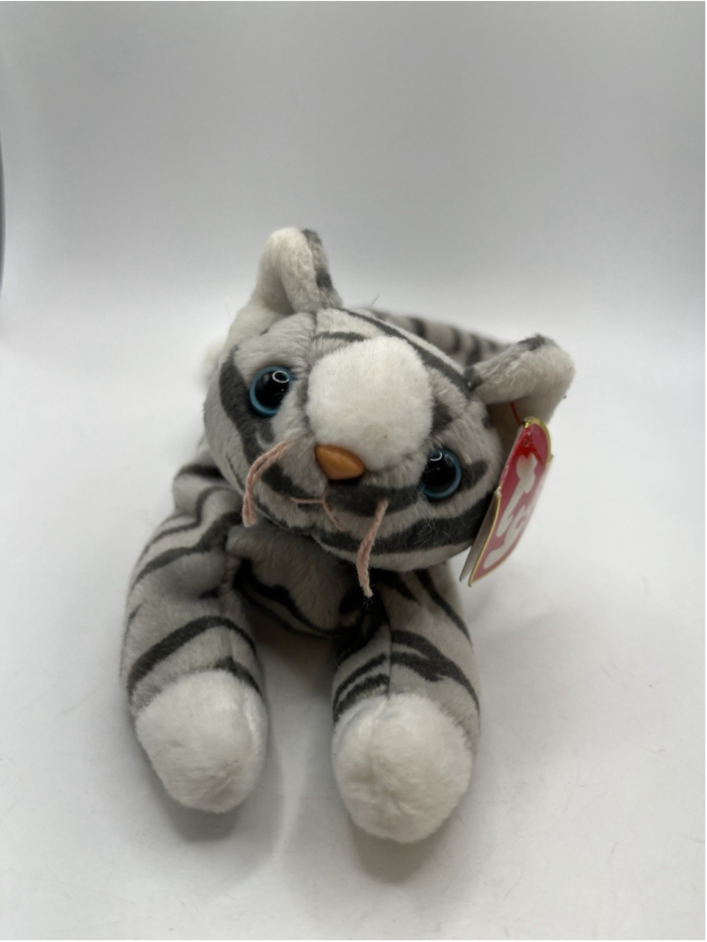 VTG TY Beanie Baby - PRANCE the Gray Tabby Cat (8 inch) COLLECTIBLE /RETIRED SEE
